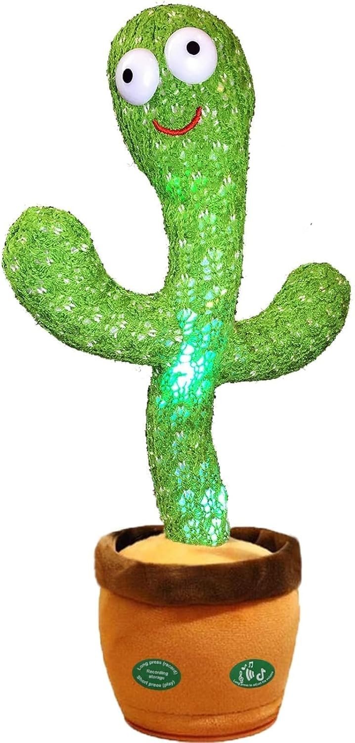 Pbooo dancing and talking cactus toy for babies with LED light and 120 songs – mimicking voice and recording feature