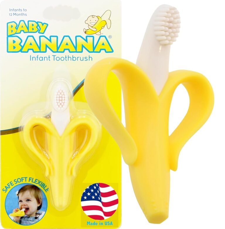 Baby Banana Infant Toothbrush and Teether Toy – 100% Food-Grade Silicone for Teething Relief
