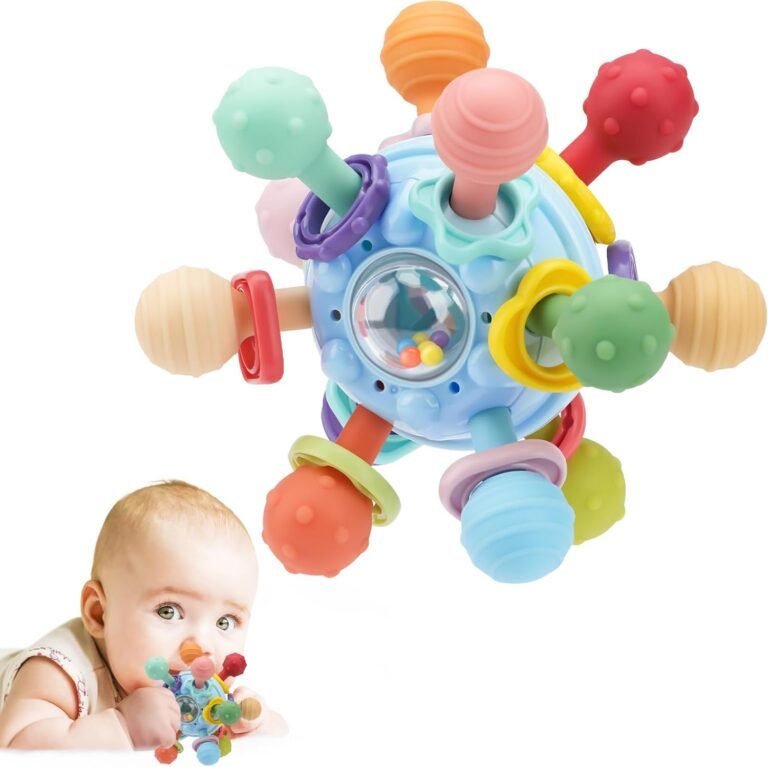 Montessori Baby Sensory Teething Toy with Rattle for 0–12 Months